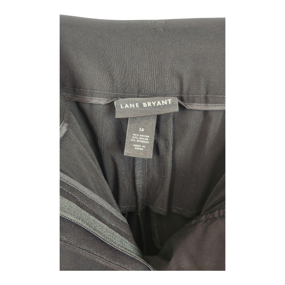 Lane Bryant 4-Season High Rise Straight Leg Pants Size 16 Black Career xl Stretc - Picture 5 of 7